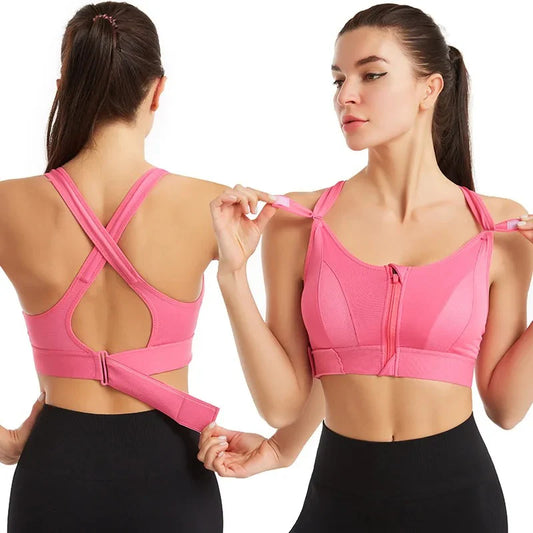 Front Zipper Sports Casual or Gym Bra