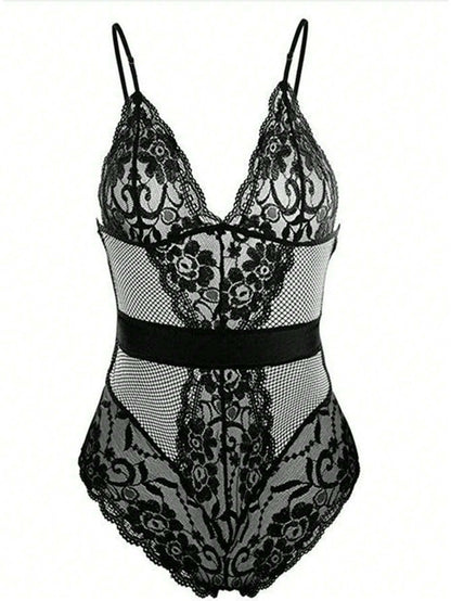 Lace Bodysuit Sexy Lingerie Naughty Pajamas V Neck