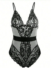 Lace Bodysuit Sexy Lingerie Naughty Pajamas V Neck