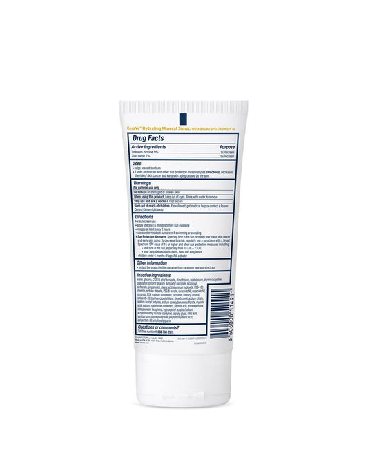 CeraVe Hydrating 100% Mineral Sunscreen Body Lotion - SPF 50